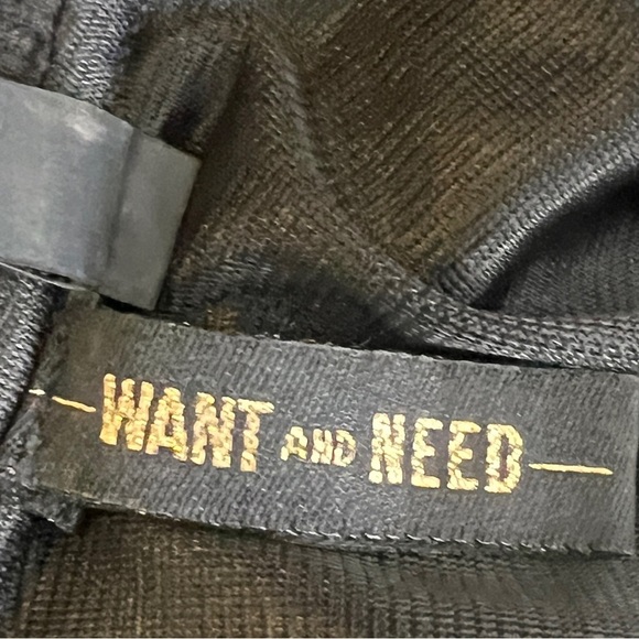 Want and Need Black Bomber Jacket with Silver Zipper Details Women's Size S - Picture 4 of 6